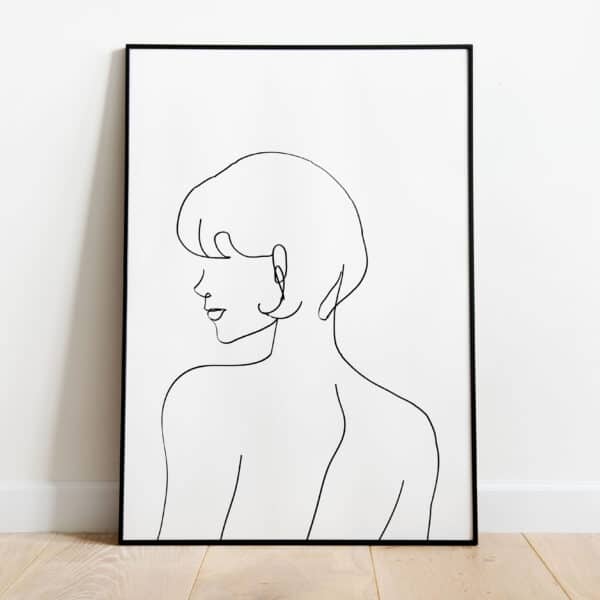 Poster - Line art woman short hair