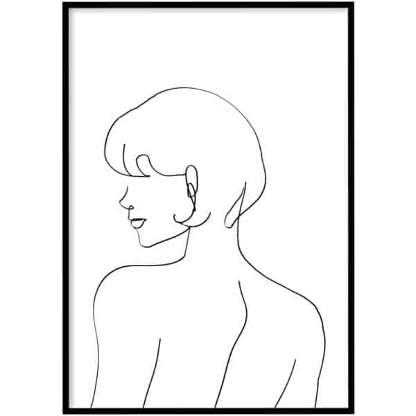 Poster - Line art woman short hair