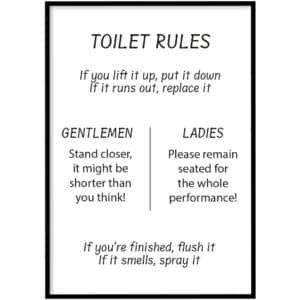 Poster - Toilet rules